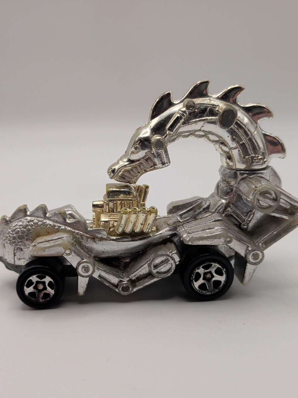 Hot Wheels 1987 Rodzilla Chrome Dragon Car Loose (H)